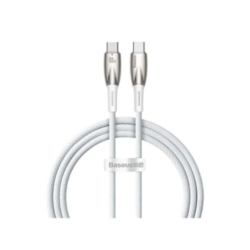 Baseus Glimmer Series 100 W Beyaz 1 m Type-C to Type-C Hızlı Şarj Kablosu