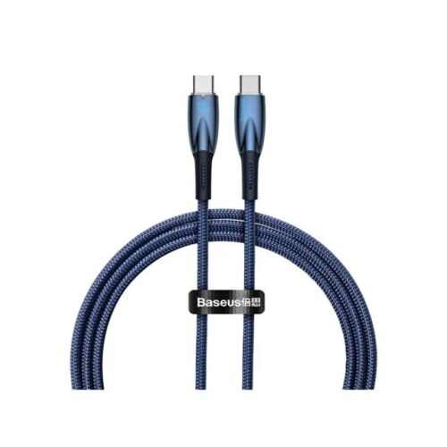 Baseus Glimmer Series 100 W Mavi 1 m Type-C to Type-C Hızlı Şarj Kablosu